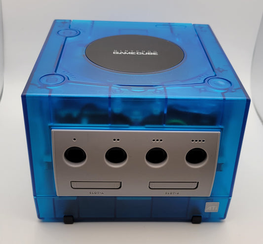 Picoloader GameCube (Transparent Blue Sky Shell DOL-001) With Blue LED