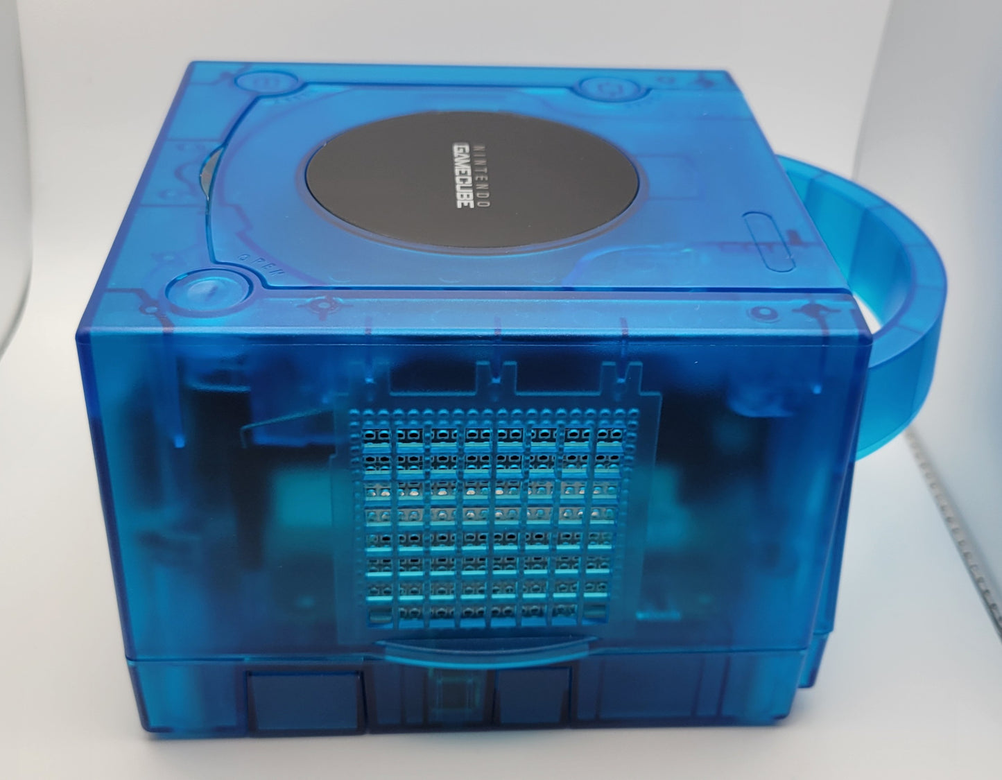 Picoloader GameCube (Transparent Blue Sky Shell DOL-001) With Blue LED