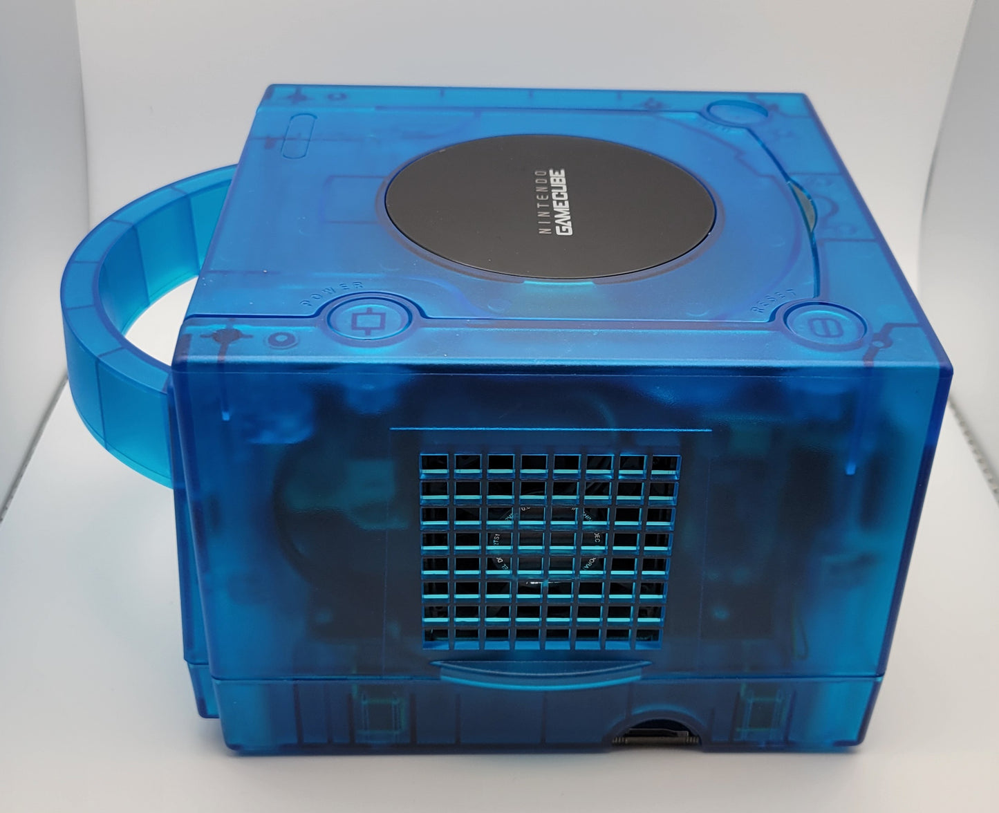 Picoloader GameCube (Transparent Blue Sky Shell DOL-001) With Blue LED