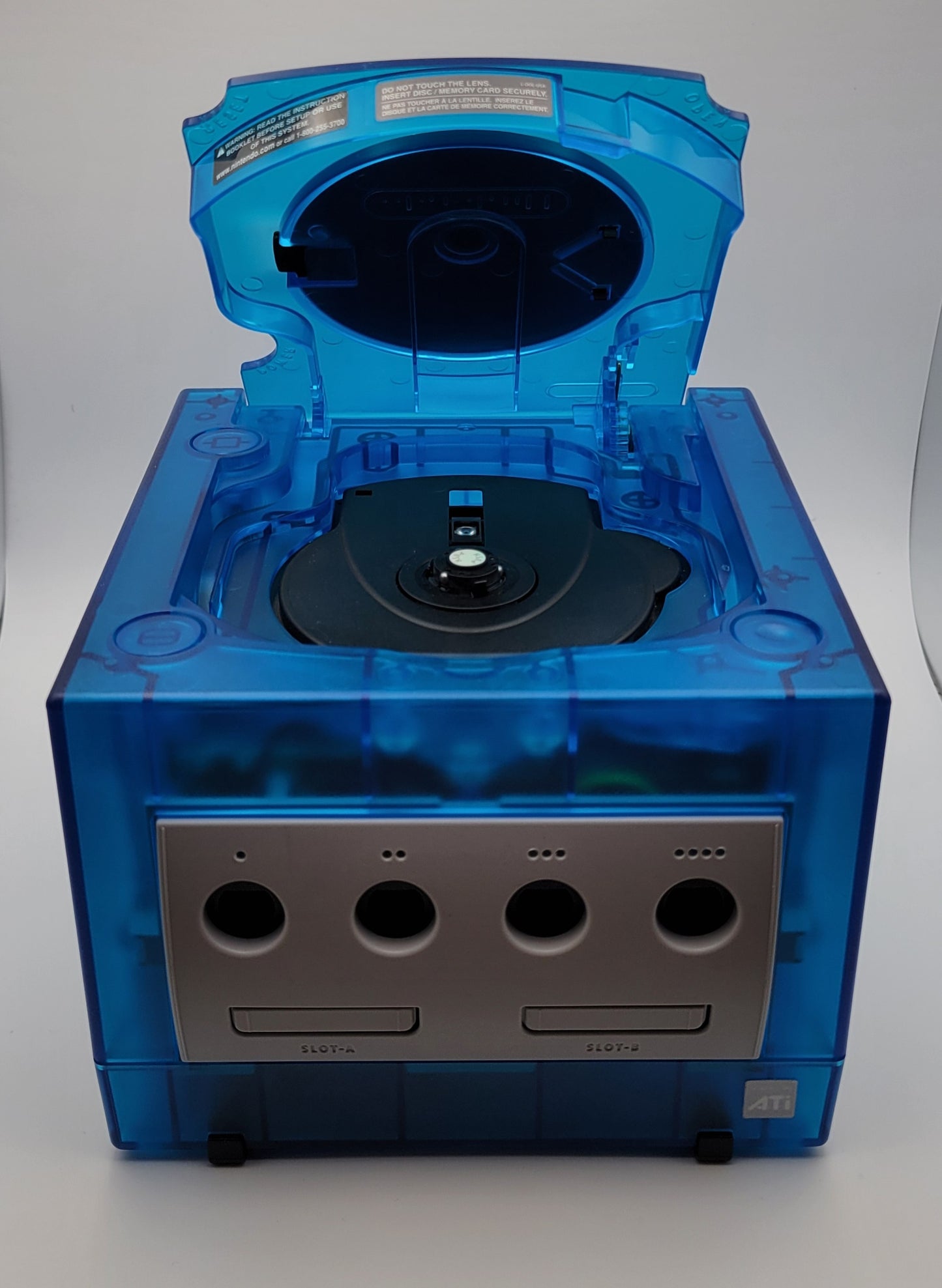 Picoloader GameCube (Transparent Blue Sky Shell DOL-001) With Blue LED