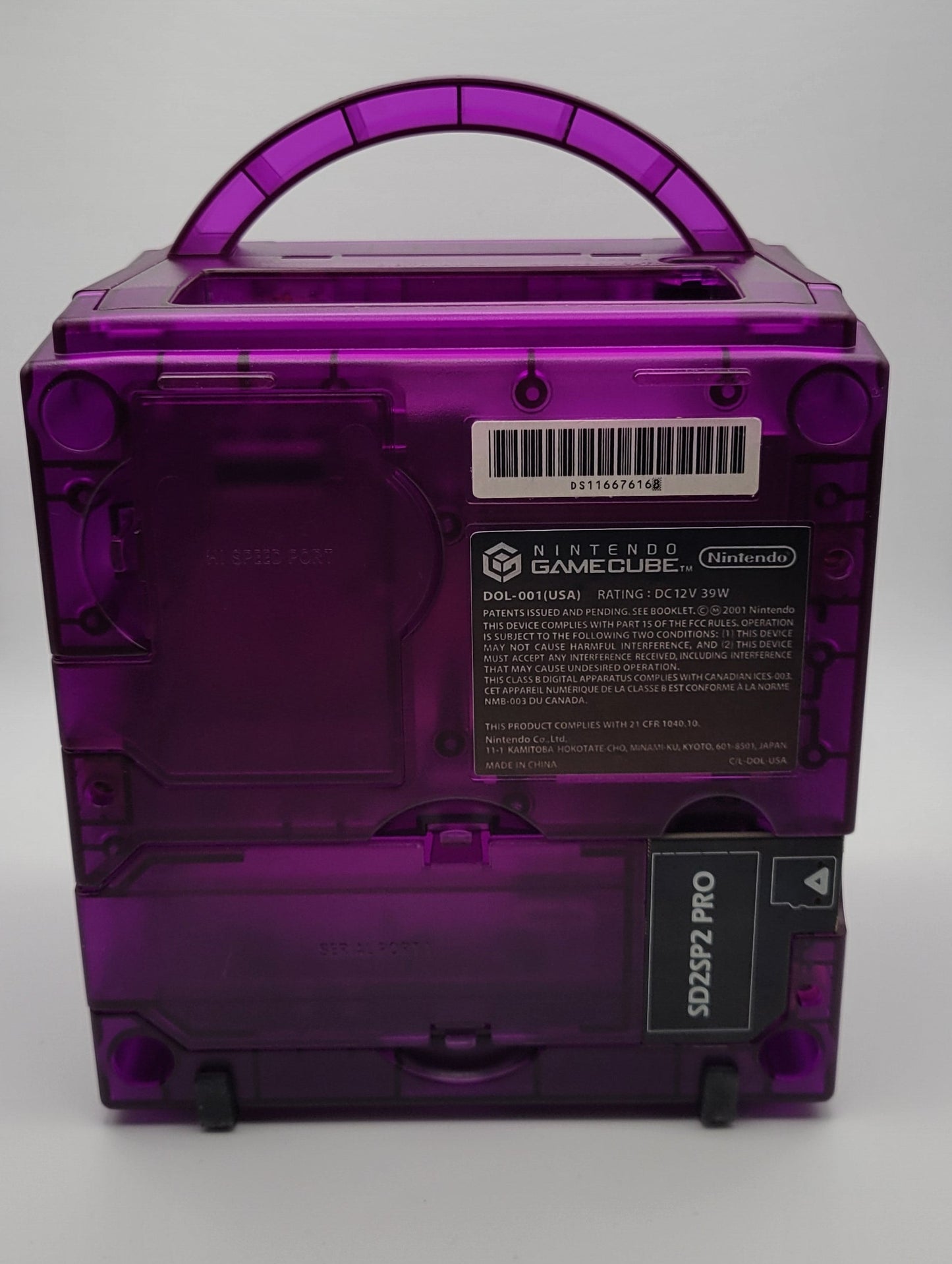 Picoloader GameCube (Transparent Purple Shell DOL-001) With Purple LED