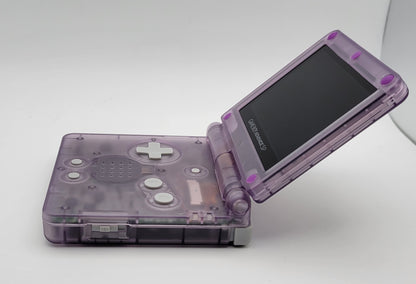 Custom Game Boy Advance SP – Clear Purple - IPS, USB-C, Full Recap, & More