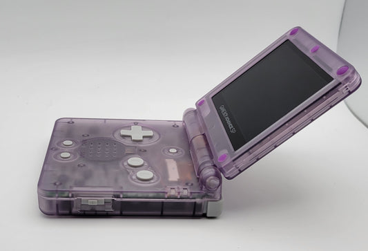 Custom Game Boy Advance SP – Clear Purple - IPS, USB-C, Full Recap, & More