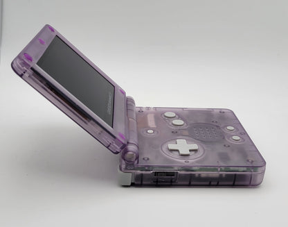 Custom Game Boy Advance SP – Clear Purple - IPS, USB-C, Full Recap, & More