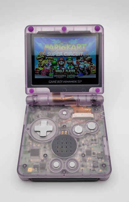 Custom Game Boy Advance SP – Clear Purple - IPS, USB-C, Full Recap, & More